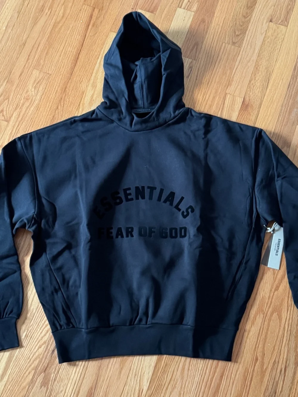 Fear of God ESSENTIALS Hoodie Jet Black Medium NWT